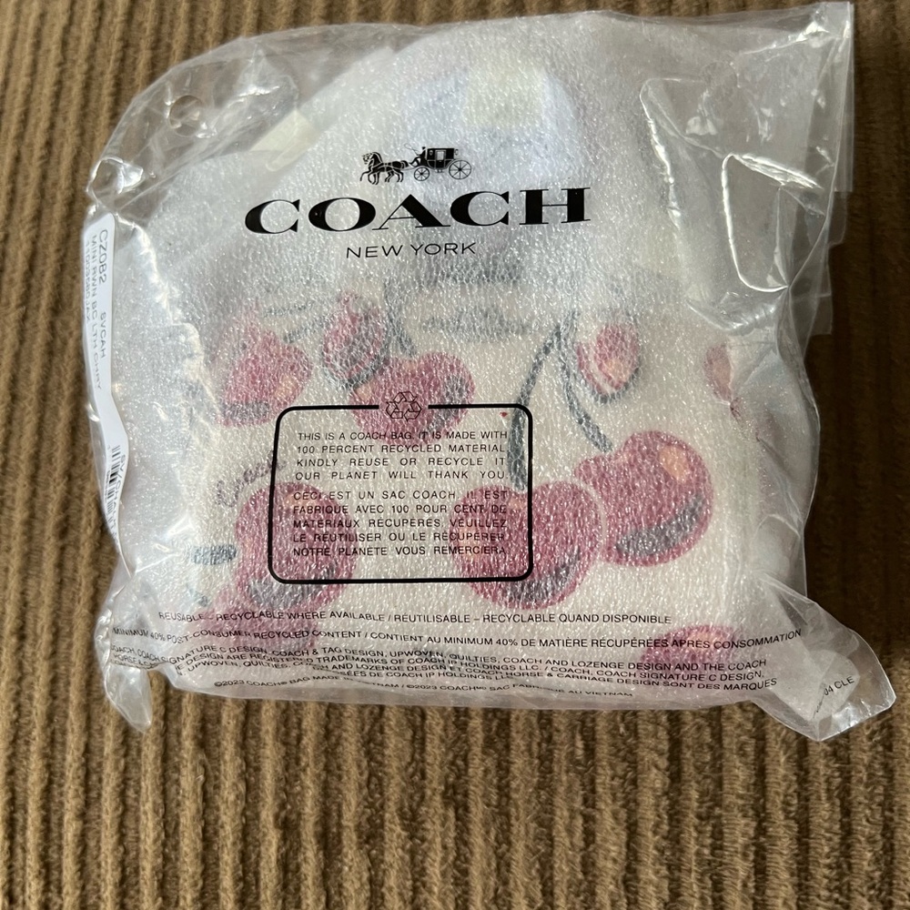 Mini Rowan Bag Charm With Cherry Print nwt in packaging - Picture 3 of 4